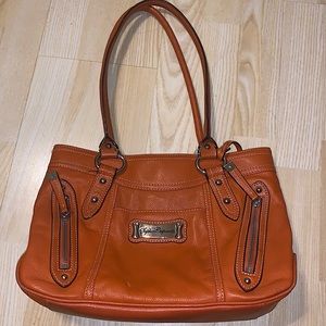 Sophia Caperelli Leather Vintage Orange Shoulder Bag